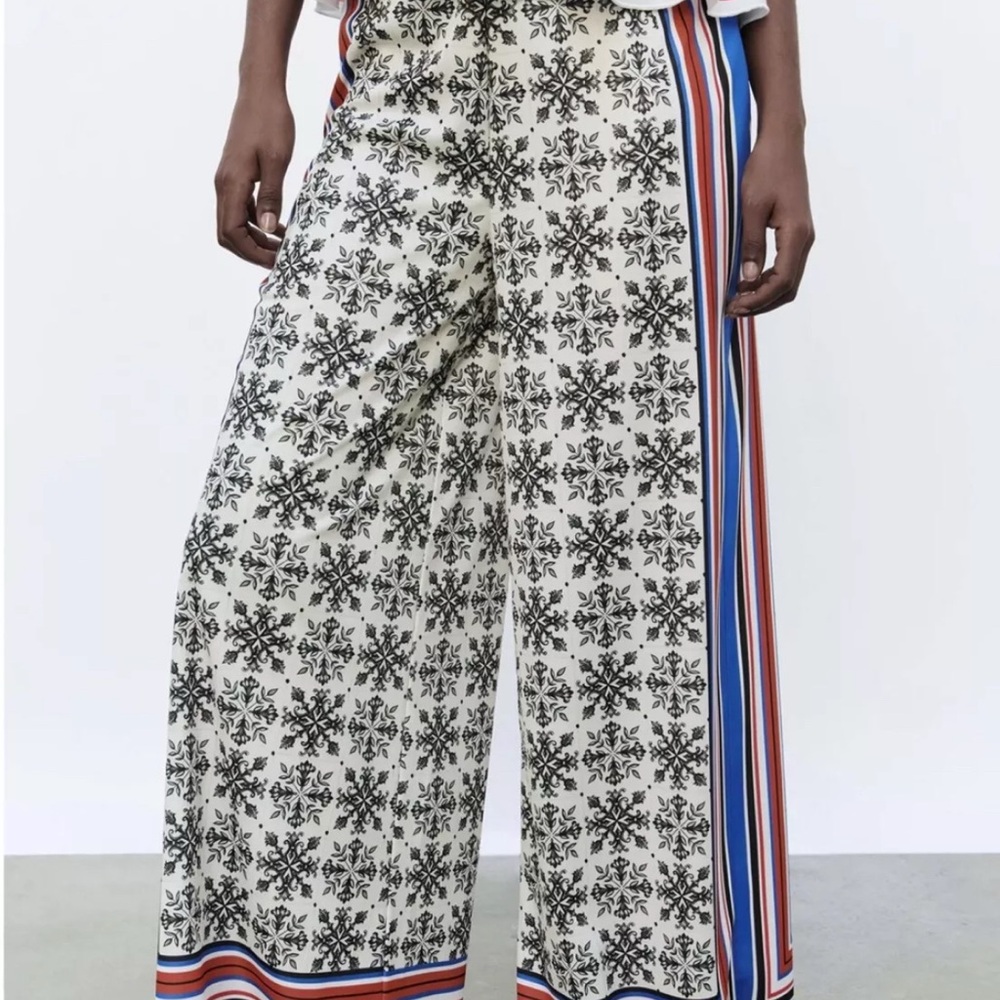 Zara scarf print palazzo pants - Picture 8 of 8
